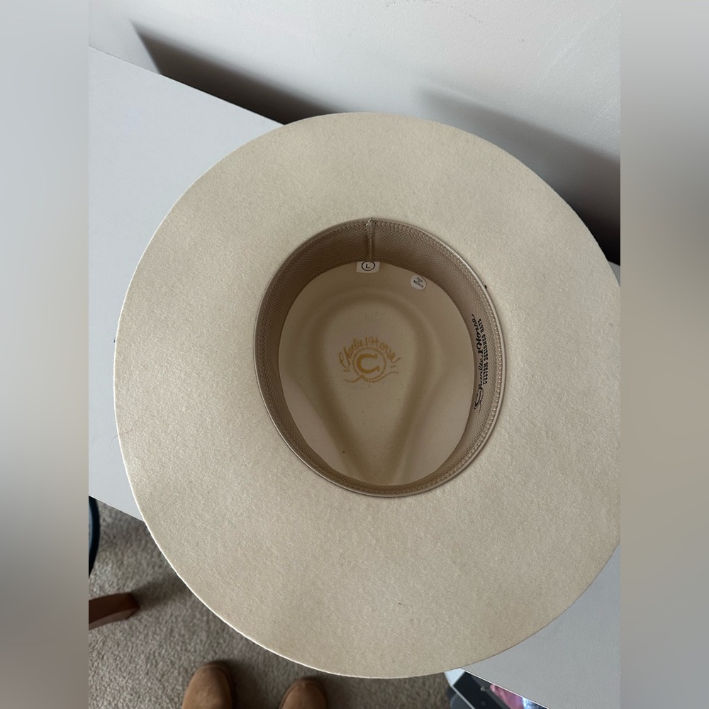 Elegant Cream Fedora with Brown Band - Picture 3 of 4